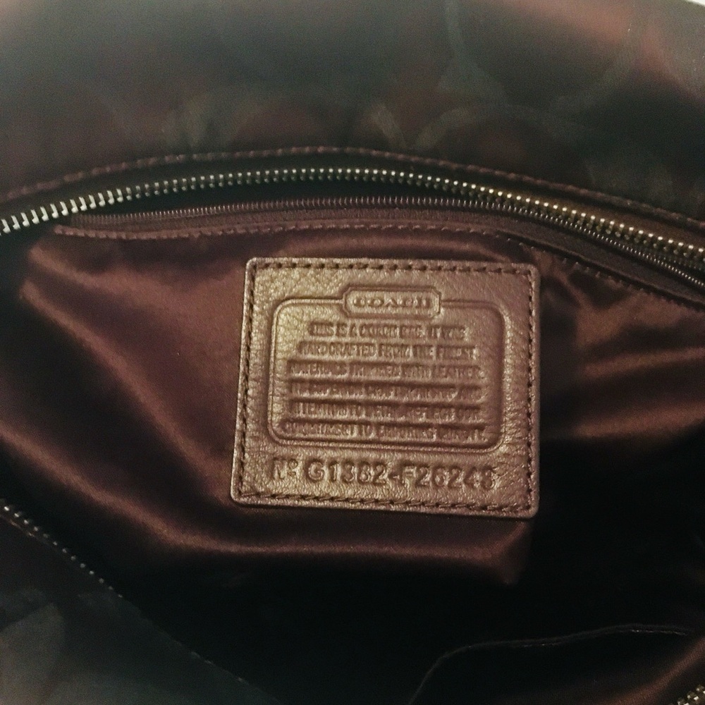 Coach Campbell Signature Metallic Belle Carryall Bag - Bordeaux - Picture 7 of 15
